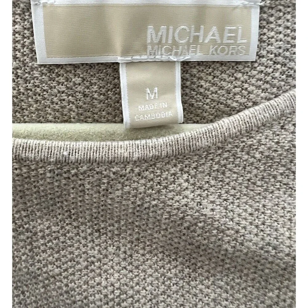 Michael Kors Taupe Long Sleeve Lightweight Sweater - Medium